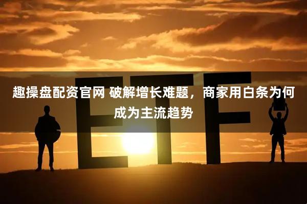 趣操盘配资官网 破解增长难题，商家用白条为何成为主流趋势